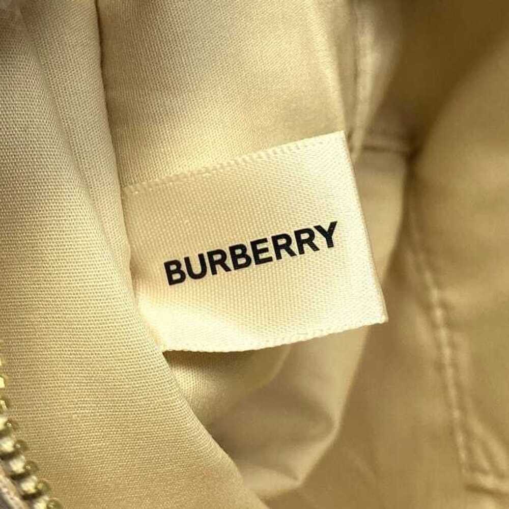 Burberry Clutch Bag Cream Beige Gold Canvas Leather Zipper Strap Logo Clutch - Picture 8 of 8
